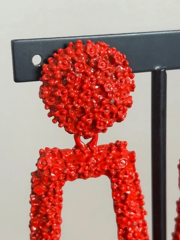 Brincos pendentes metálicos multidões de pequenas flores – photo 2